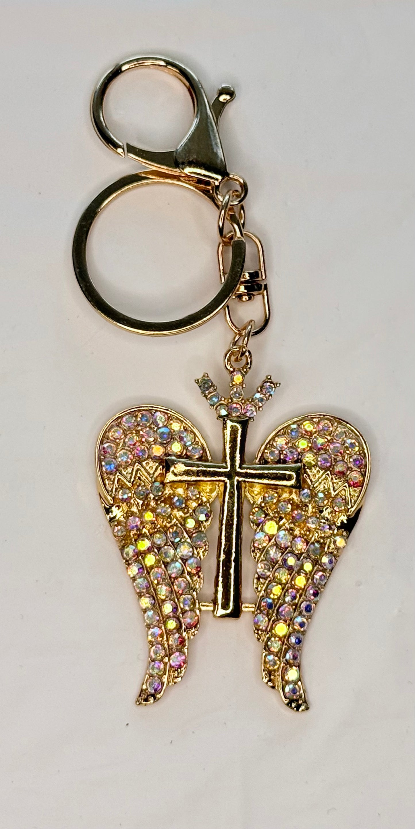 Gold Angel Wings with Cross
