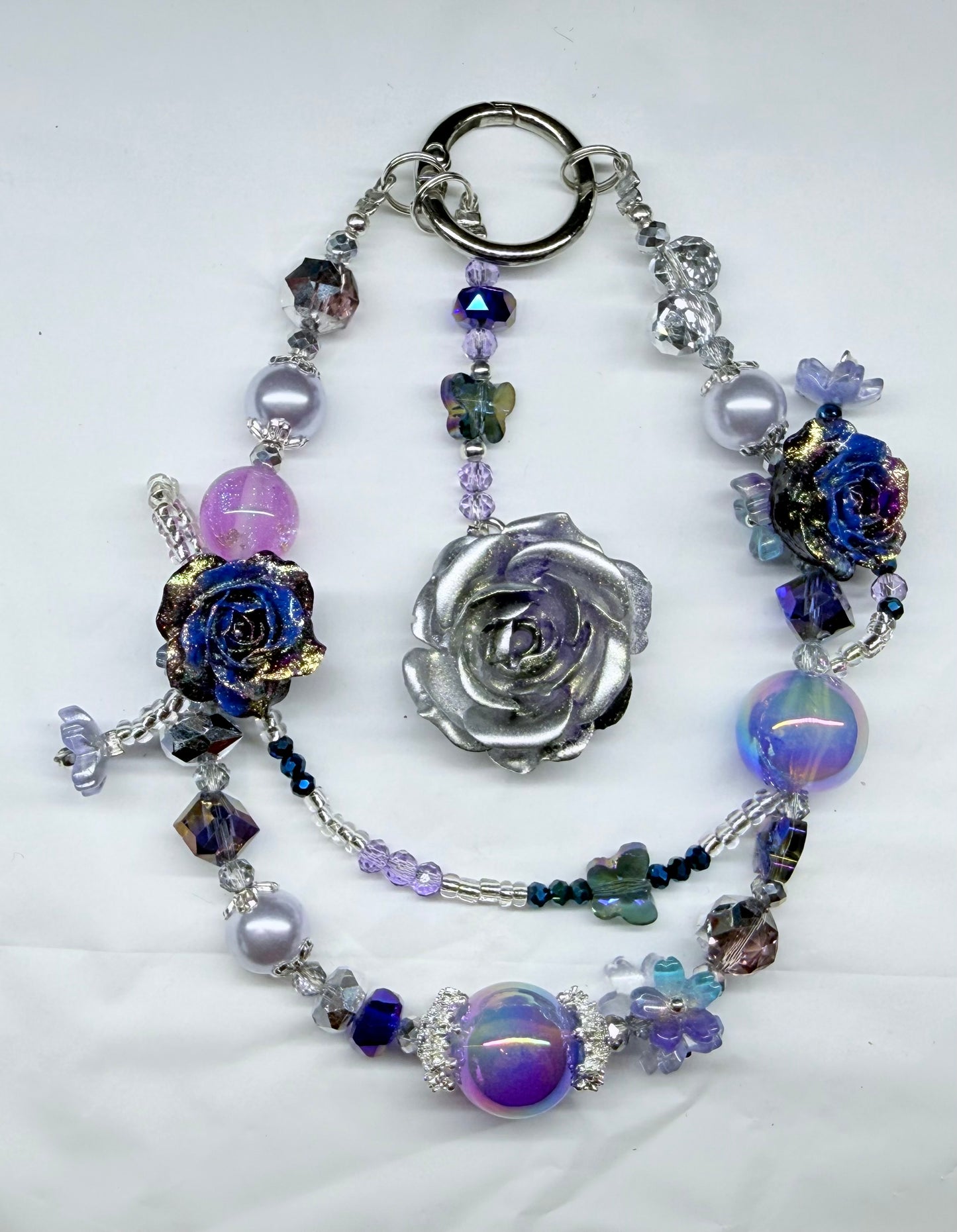 Luminous Silver and Purple Rose