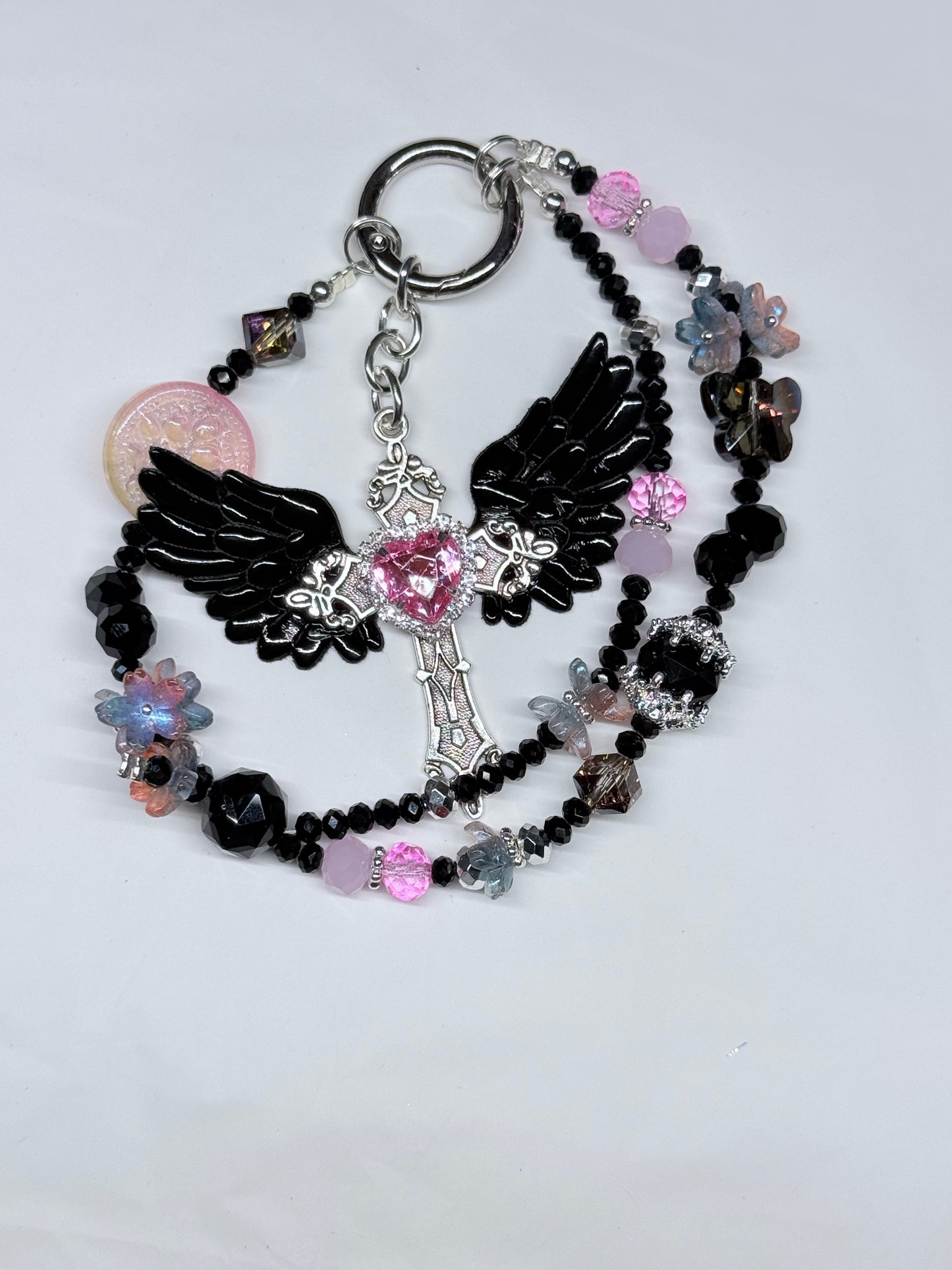 Pink Angel wing Cross