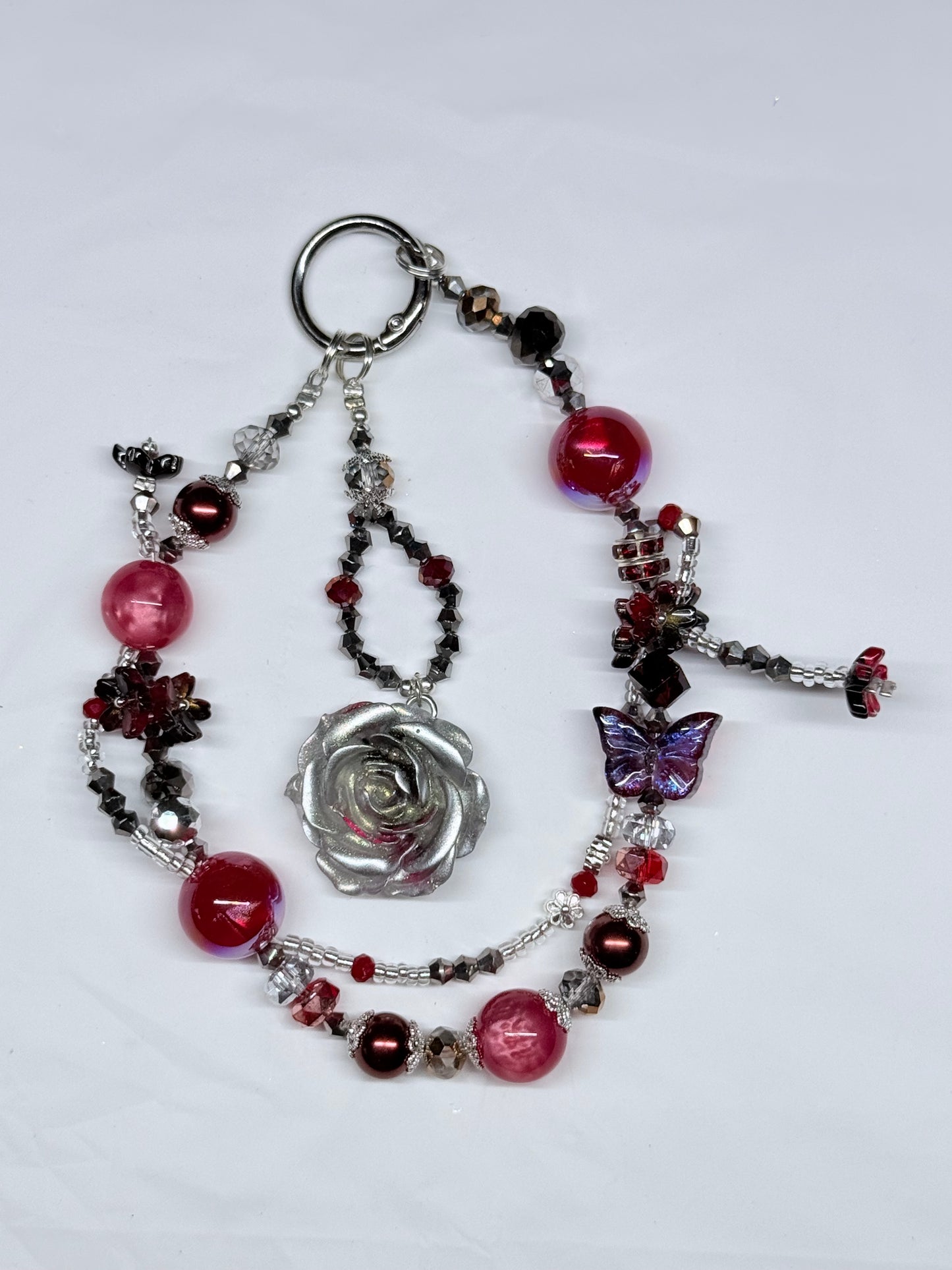 Luminous Silver and Red Rose