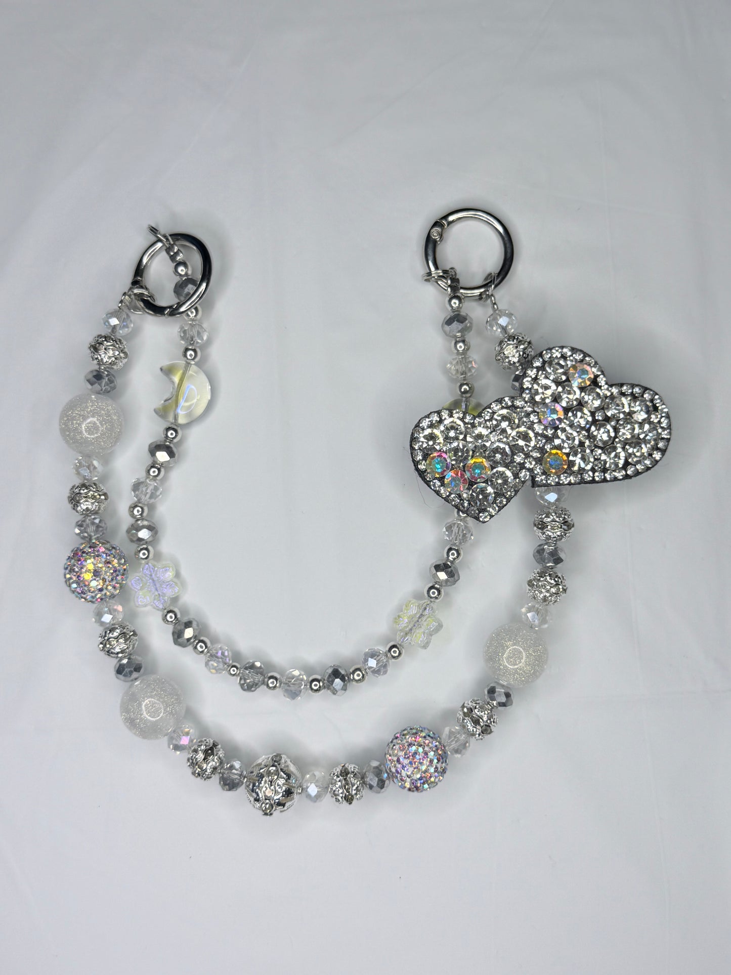 Double Silver and Black Heart