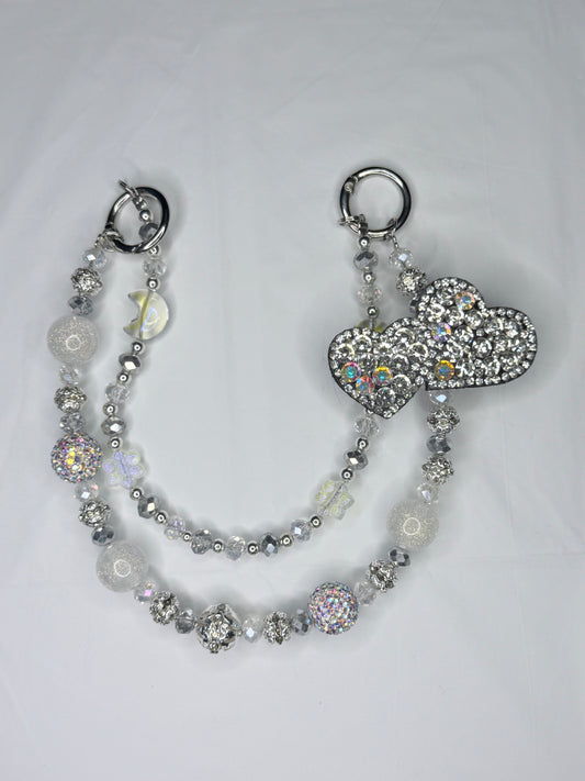 Double Silver and Black Heart