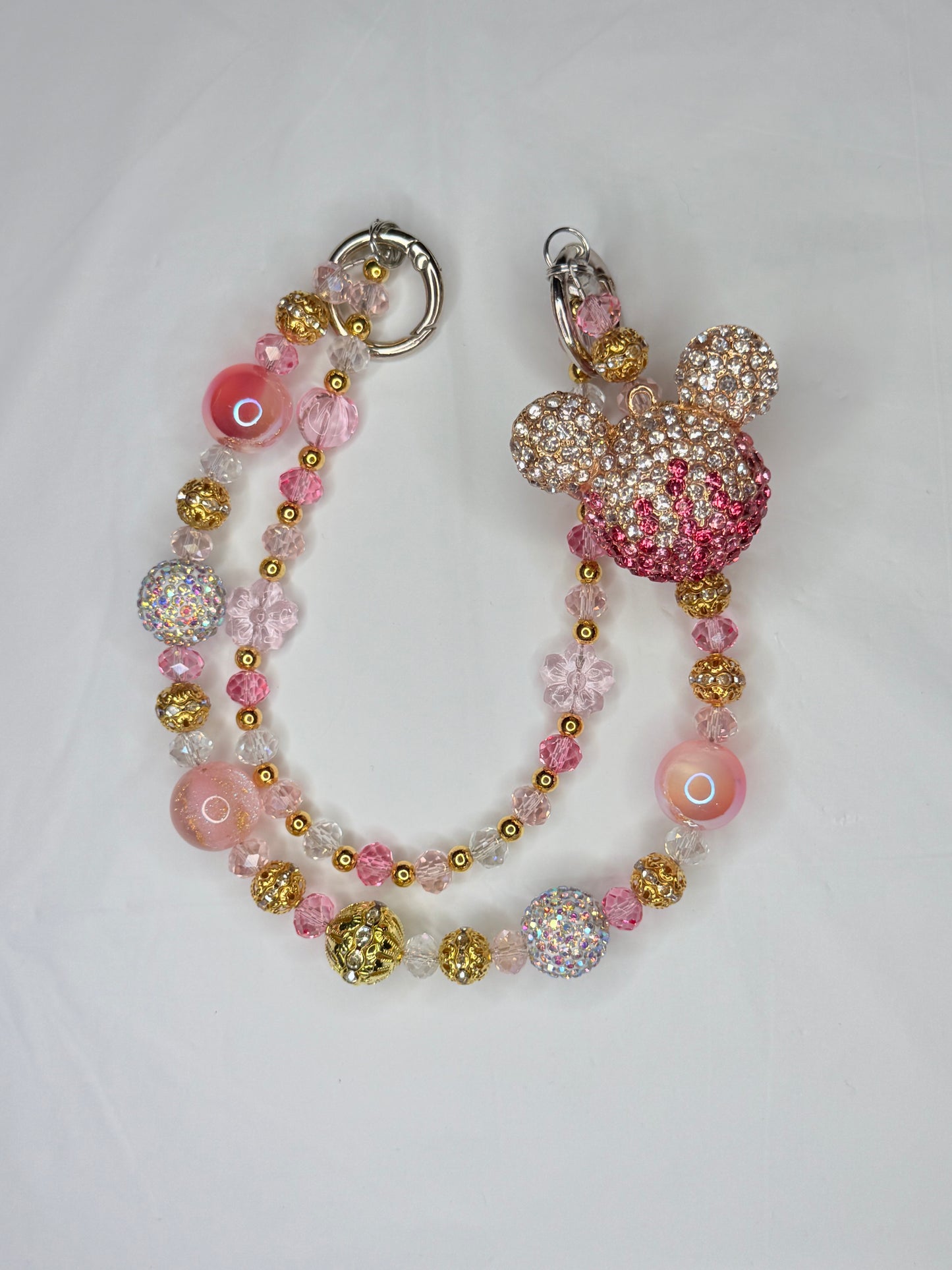 White and Pink drip mouse ears