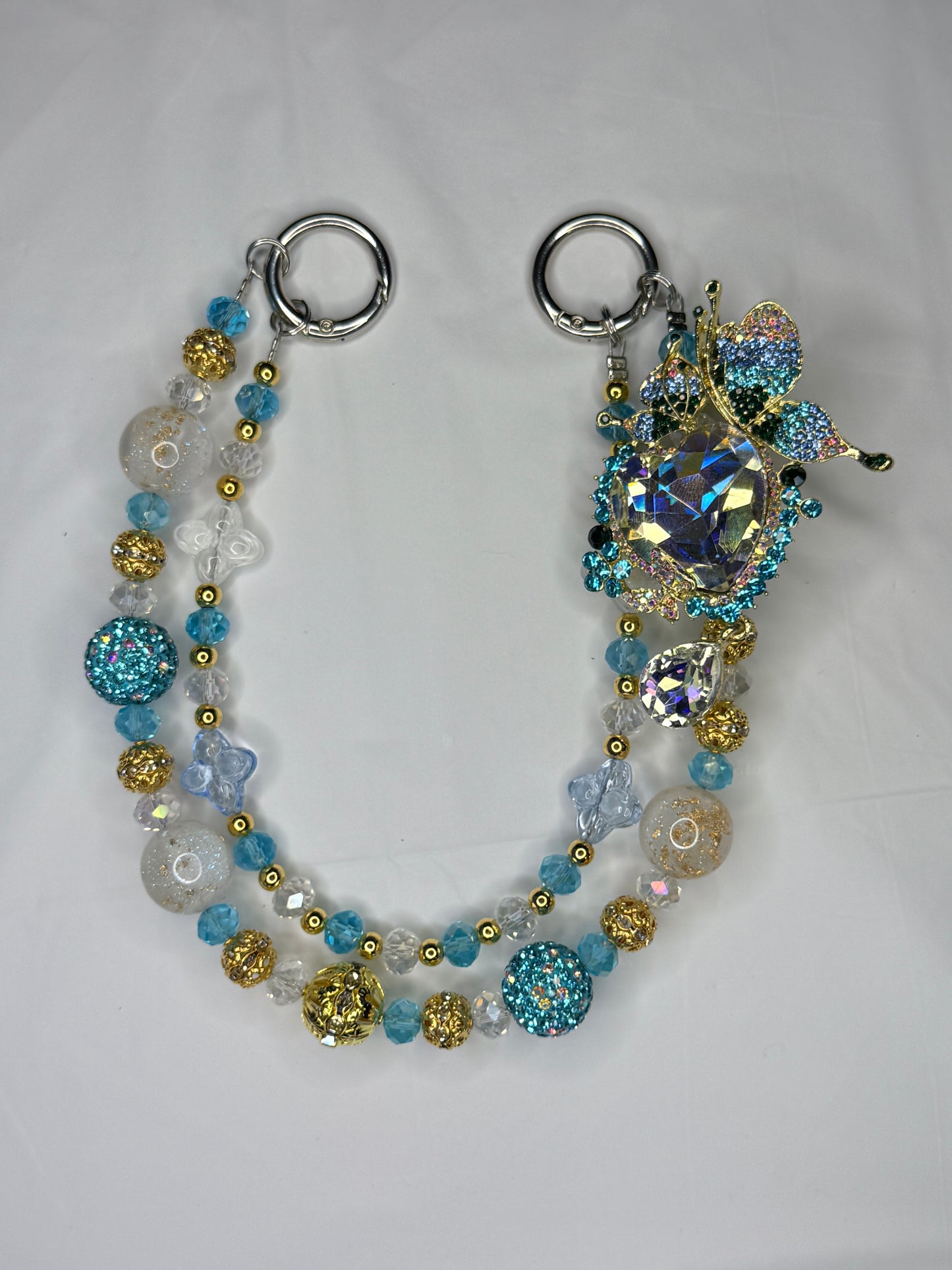 Light Blue Heart with Butterfly
