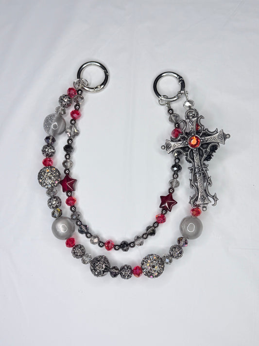 Silver and Red Gothic Cross