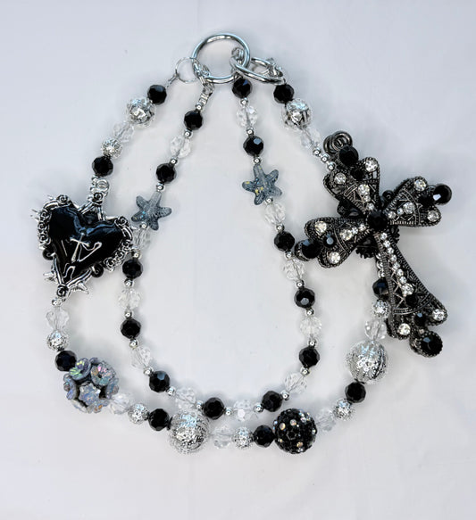 Gothic Black Cross and Heart
